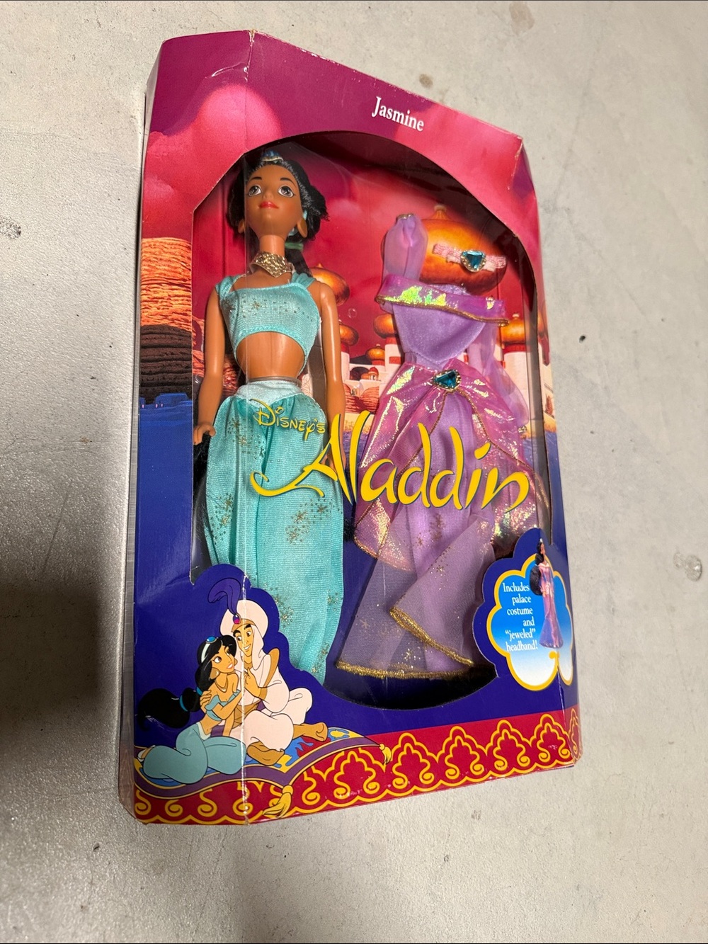 Disney Jasmine Doll with Teal Outfit and Purple Gown